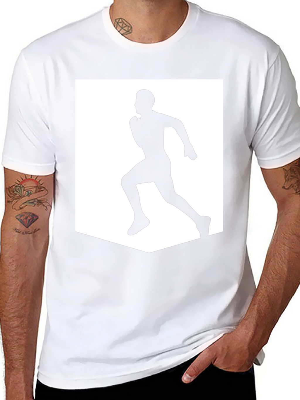 Mens Black Running Graphic Tee