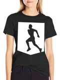Mens Black Running Graphic Tee