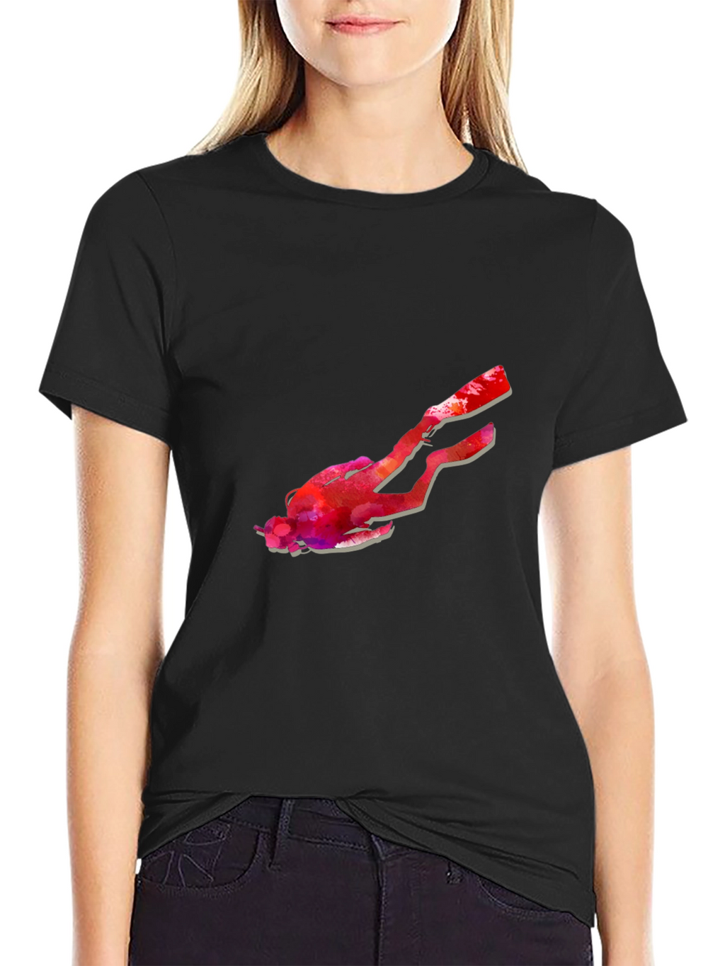 Diver Graphic Black T-Shirt