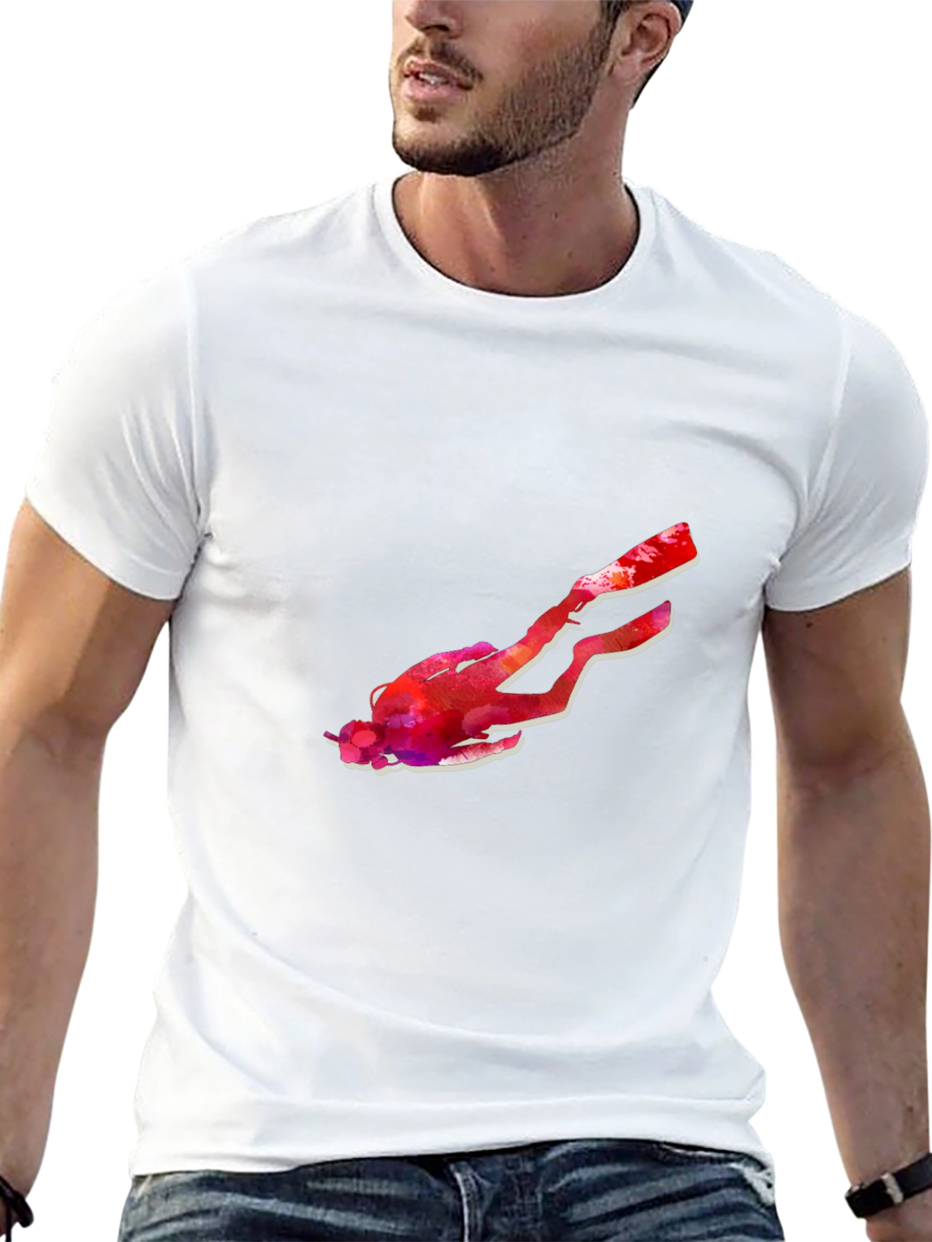 Diver Graphic Black T-Shirt