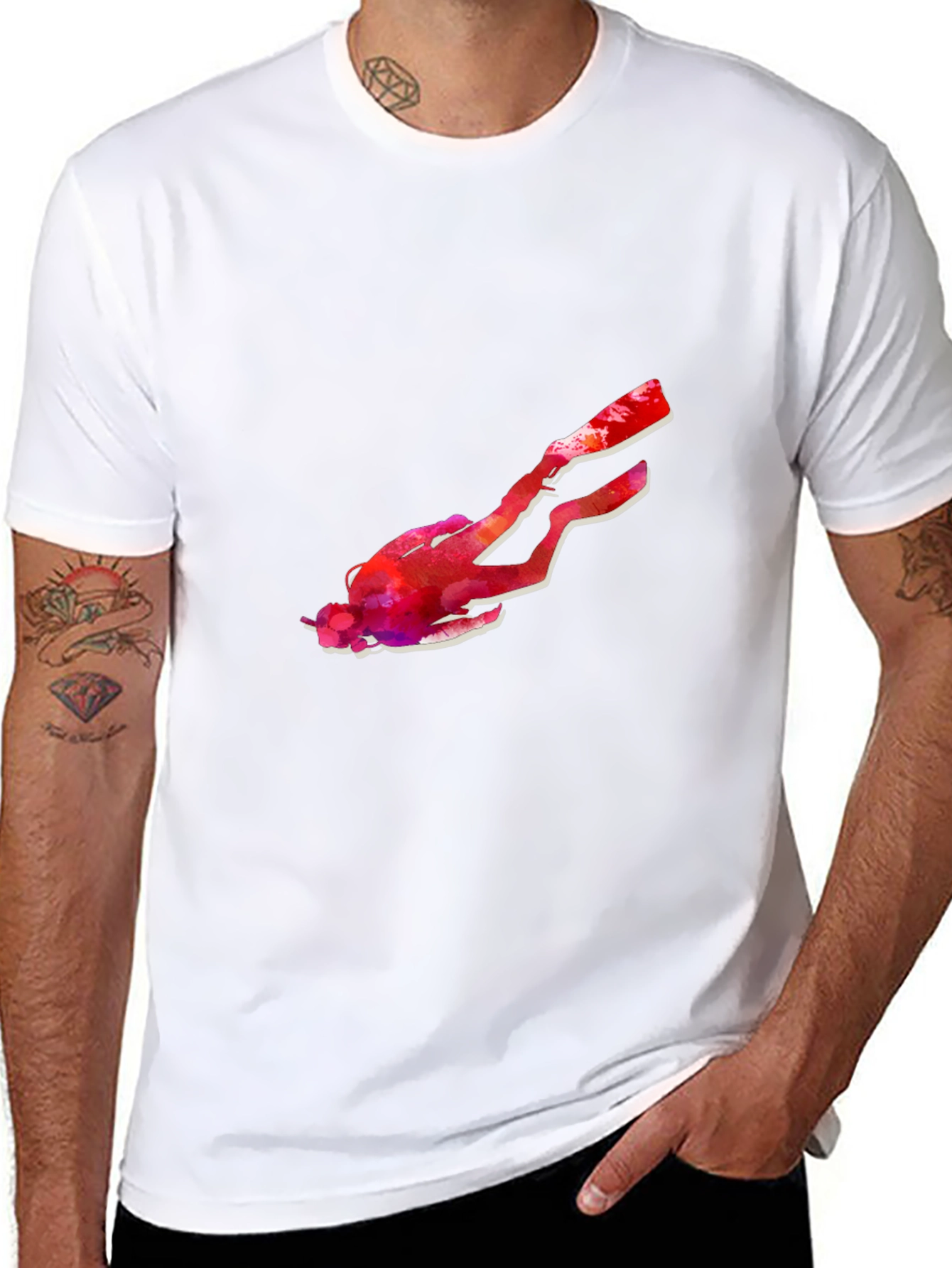 Diver Graphic Black T-Shirt