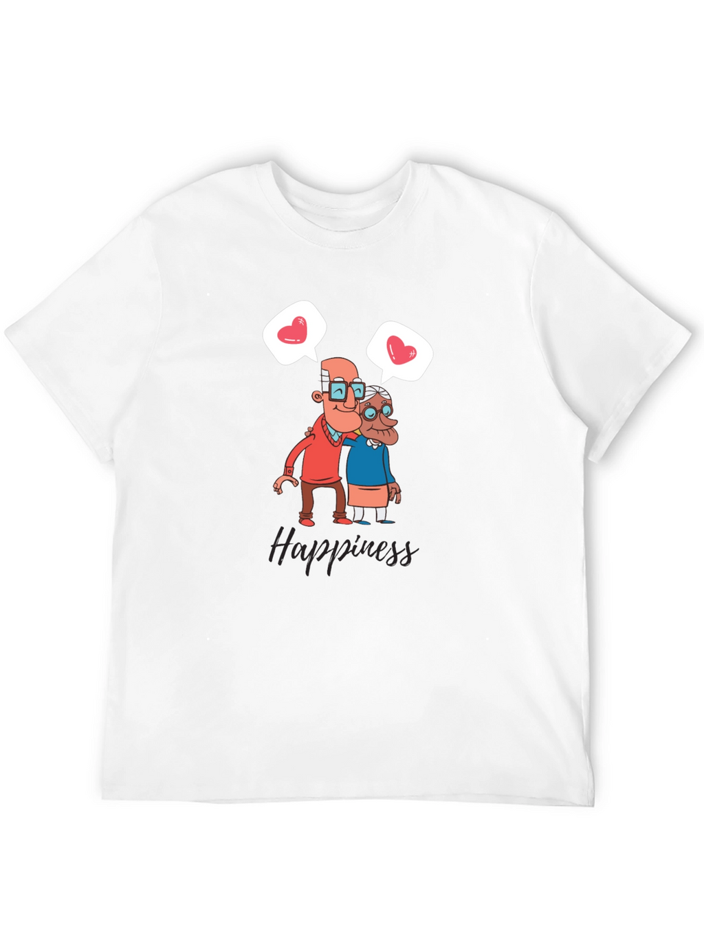 Happiness Graphic Tee - Sweet Old Couple Design