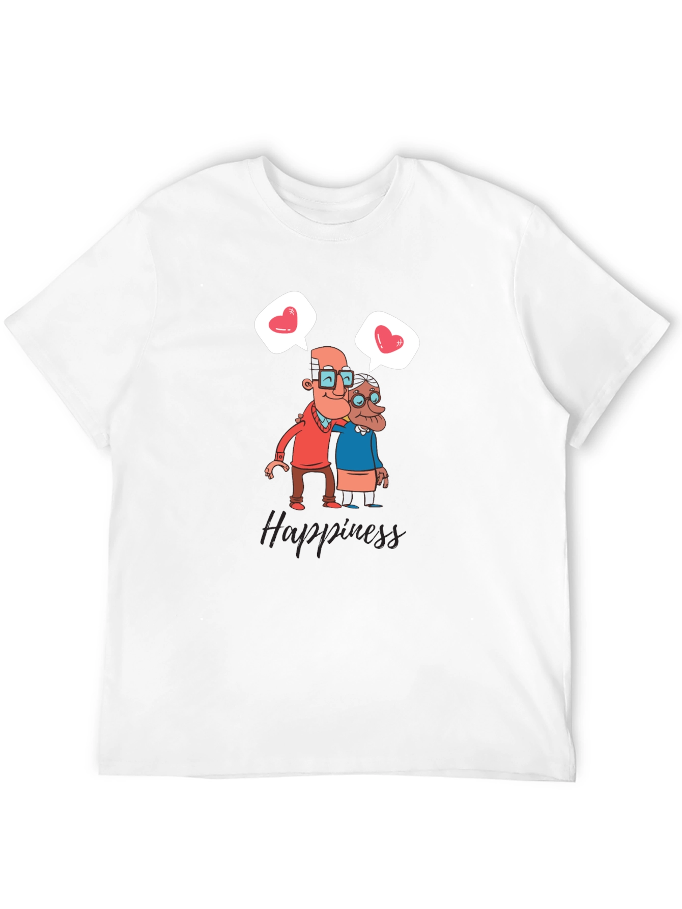 Happiness Graphic Tee - Sweet Old Couple Design