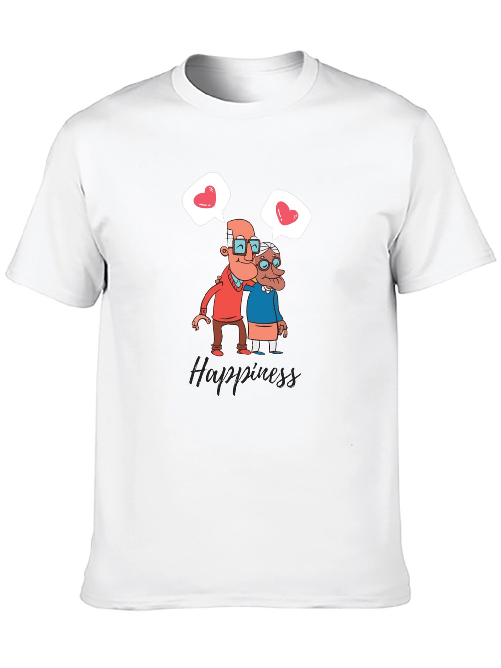 Happiness Graphic Tee - Sweet Old Couple Design