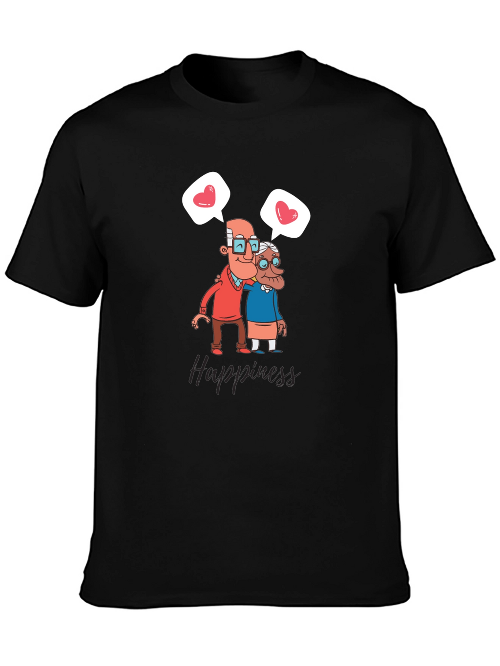 Happiness Graphic Tee - Sweet Old Couple Design