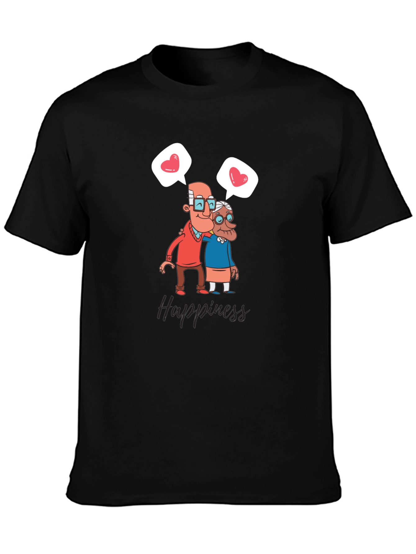 Happiness Graphic Tee - Sweet Old Couple Design