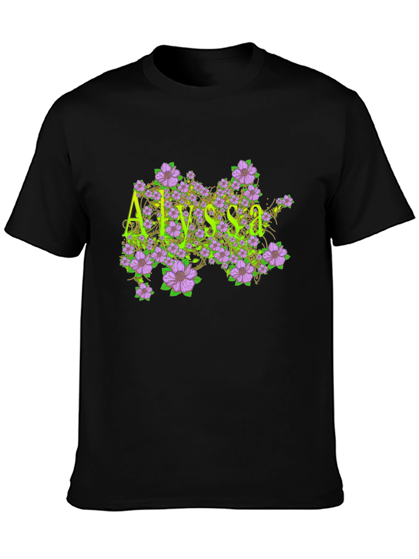 Floral Alyssa Graphic T-Shirt - Custom Name Design