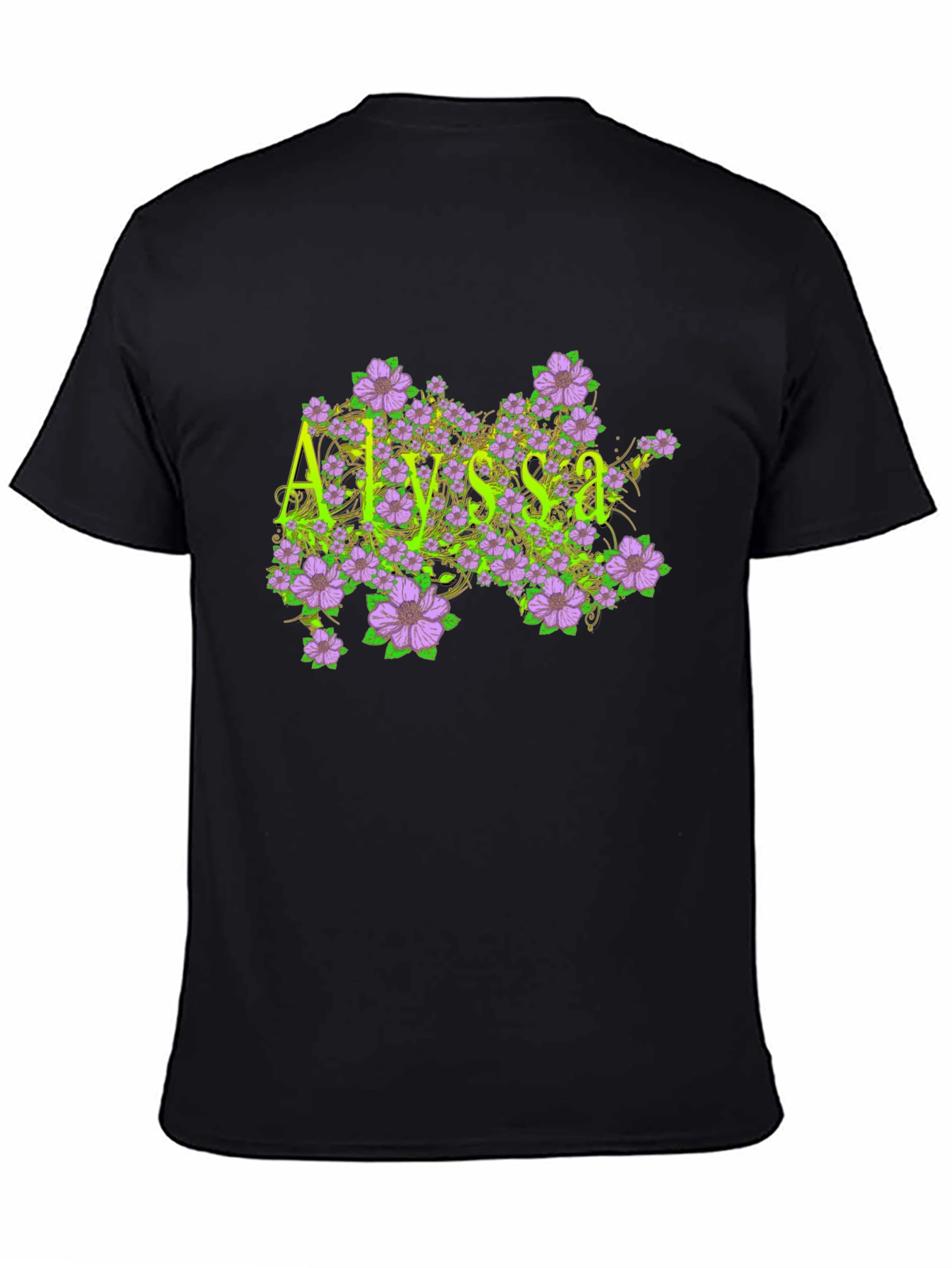 Floral Alyssa Graphic T-Shirt - Custom Name Design