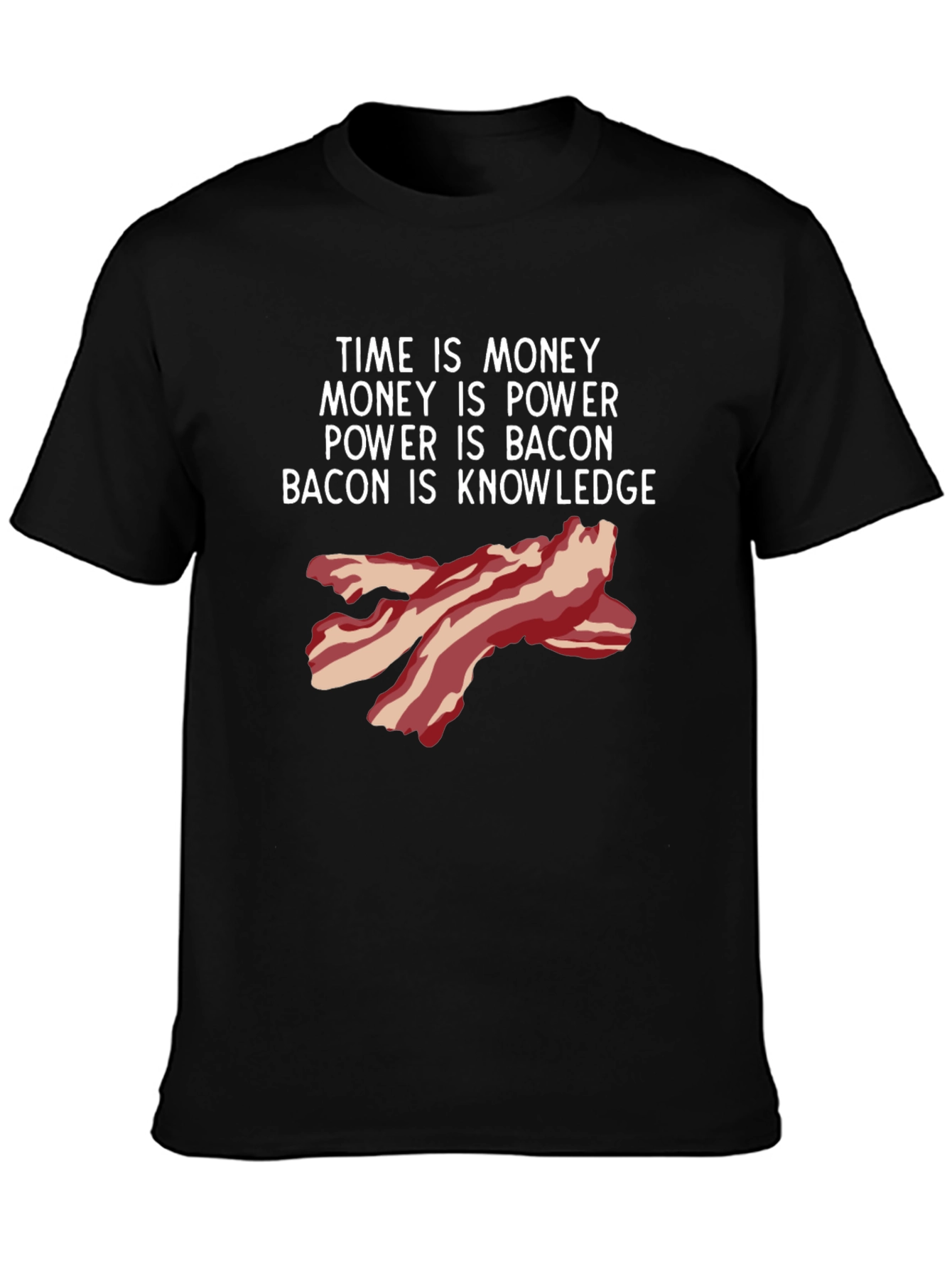 Time is Money Bacon Knowledge Funny T-Shirt