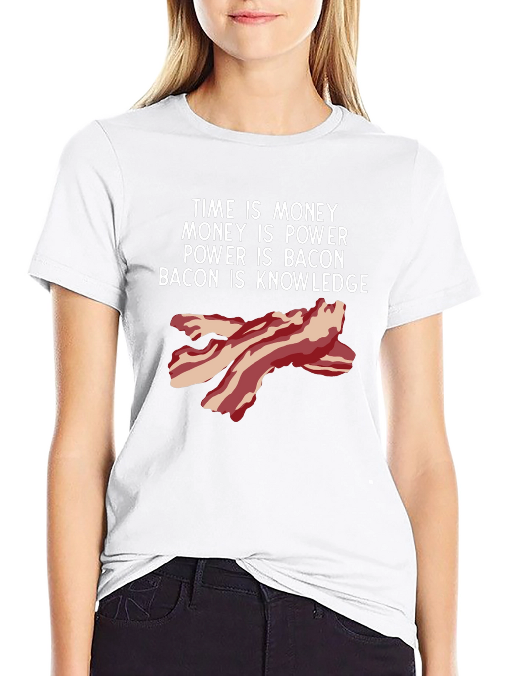 Time is Money Bacon Knowledge Funny T-Shirt