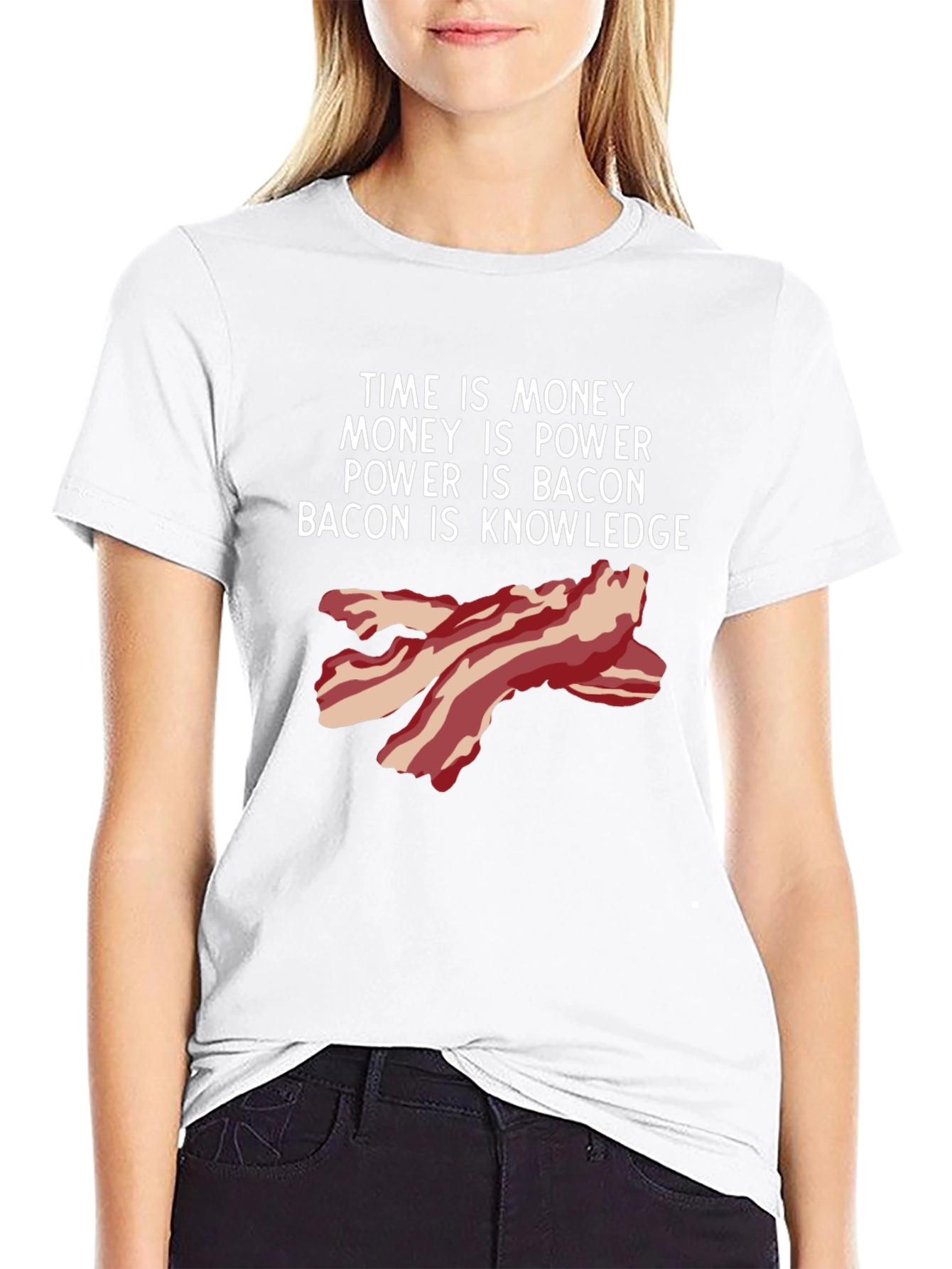 Time is Money Bacon Knowledge Funny T-Shirt