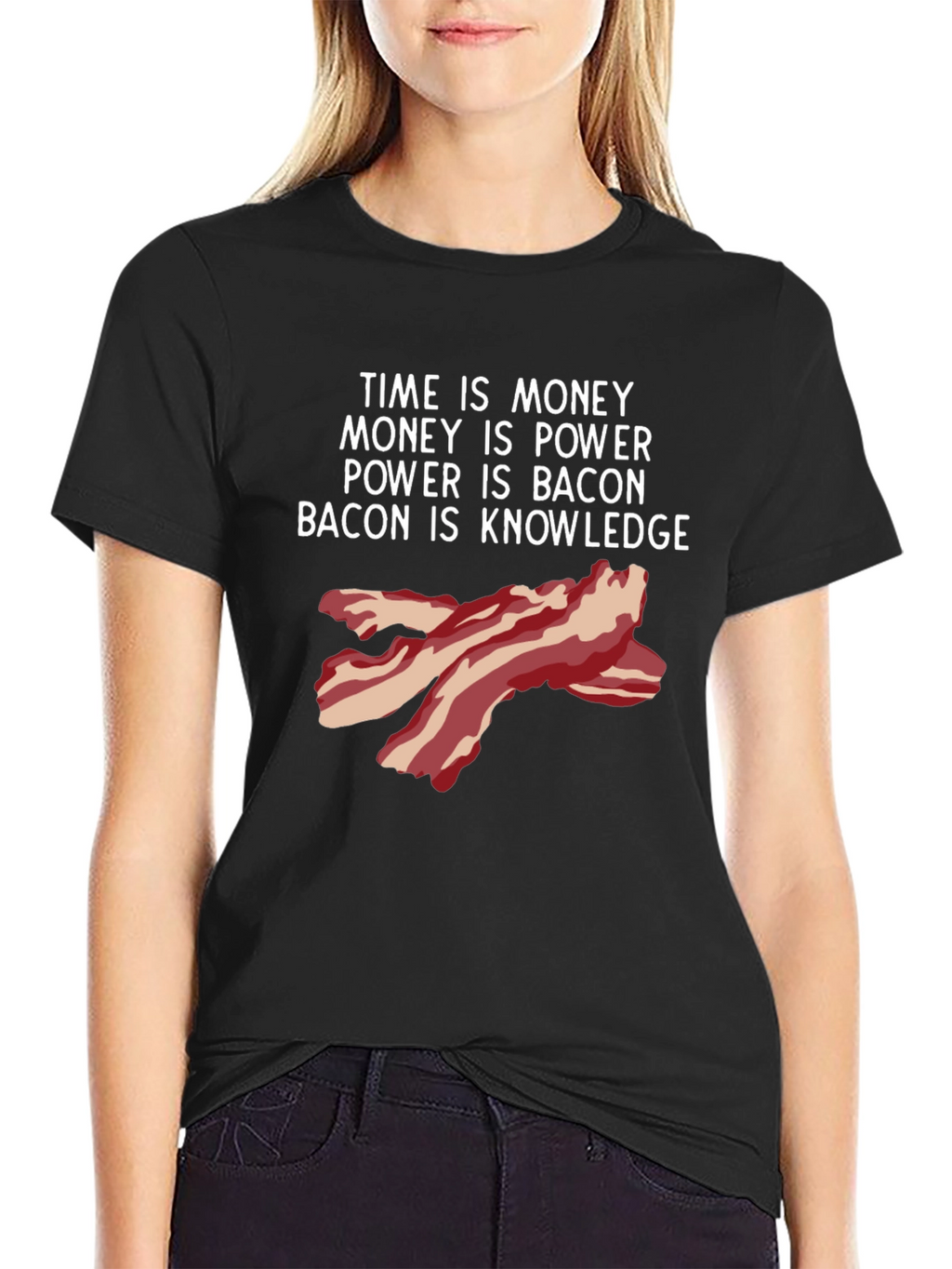 Time is Money Bacon Knowledge Funny T-Shirt