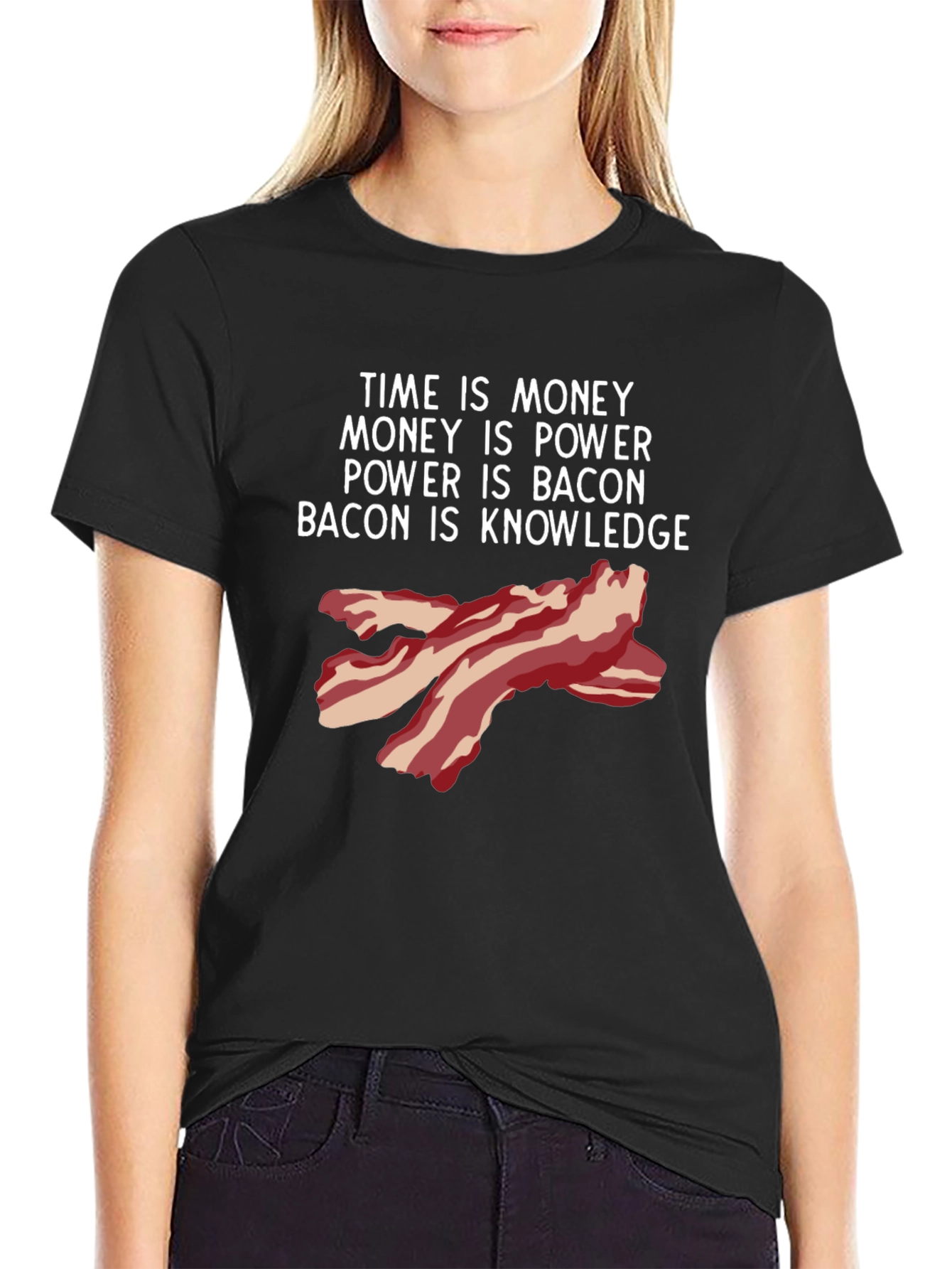 Time is Money Bacon Knowledge Funny T-Shirt