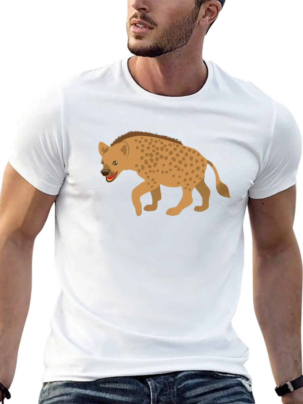 Hyena Graphic Tee - Black Cotton Shirt