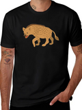Hyena Graphic Tee - Black Cotton Shirt