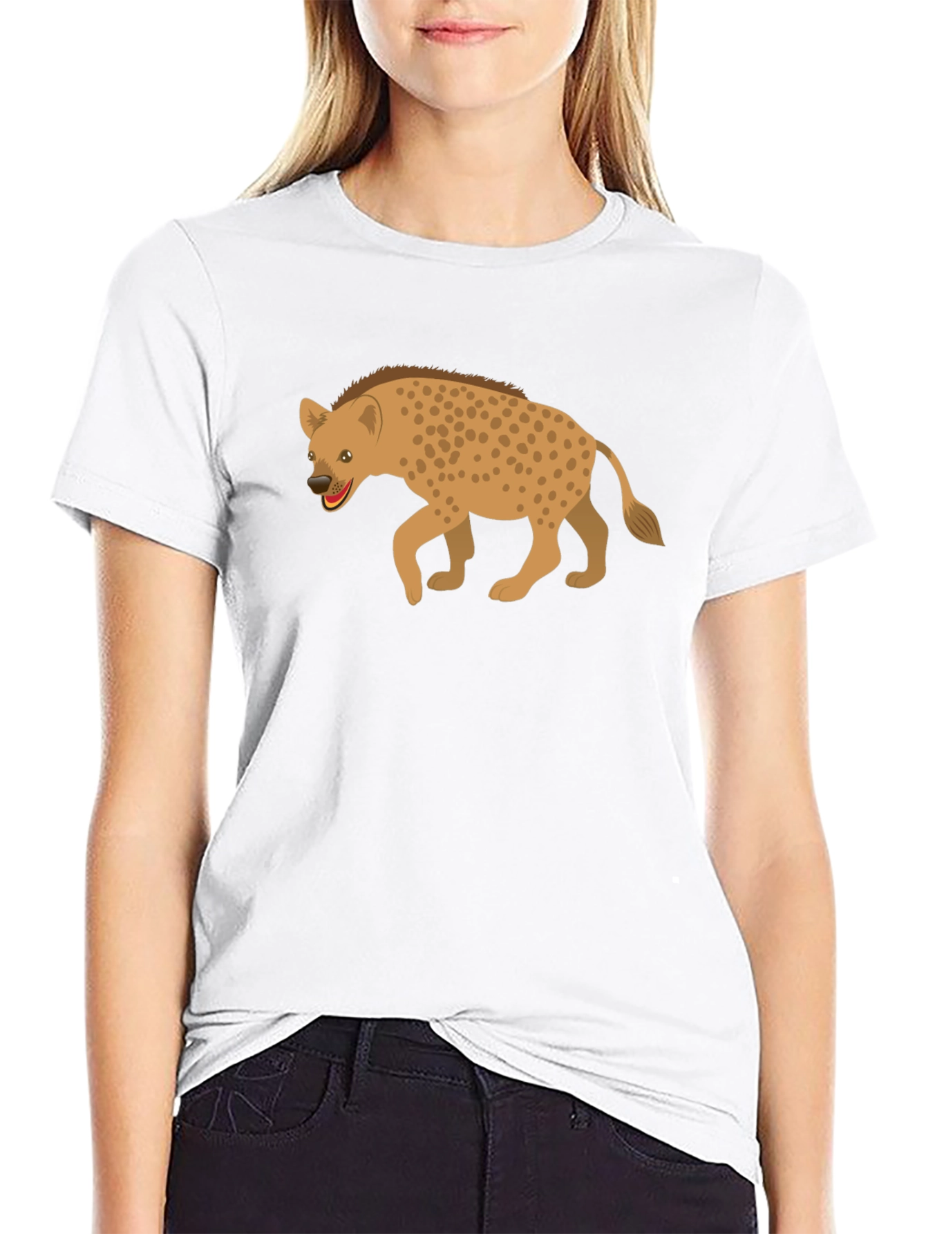 Hyena Graphic Tee - Black Cotton Shirt