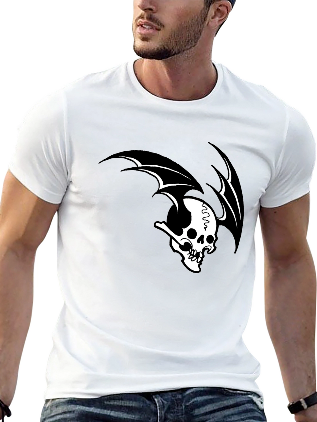 Skull Wing Graphic Black T-Shirt