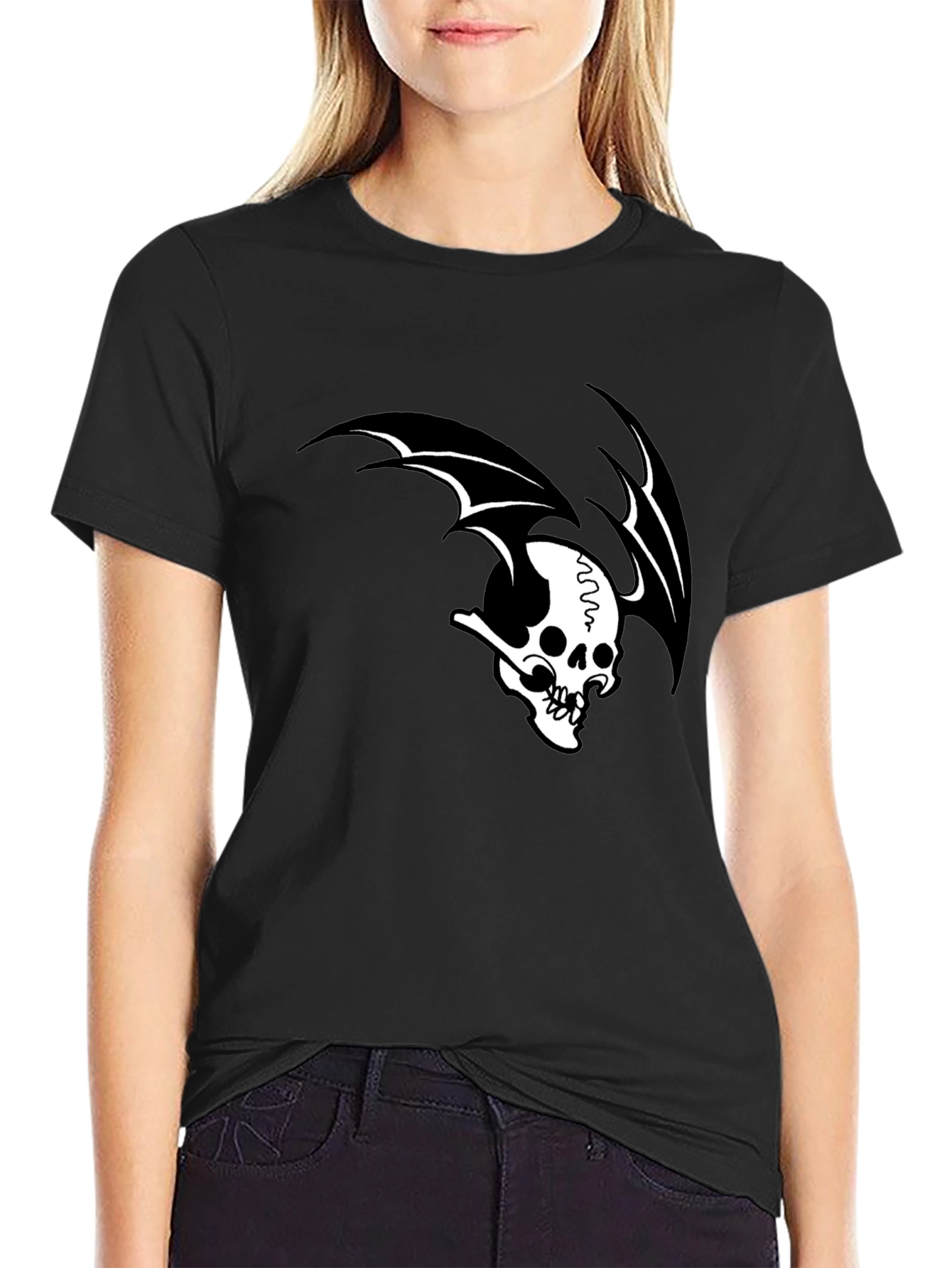 Skull Wing Graphic Black T-Shirt