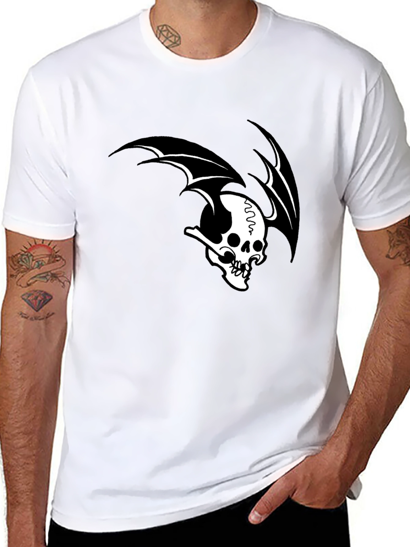 Skull Wing Graphic Black T-Shirt