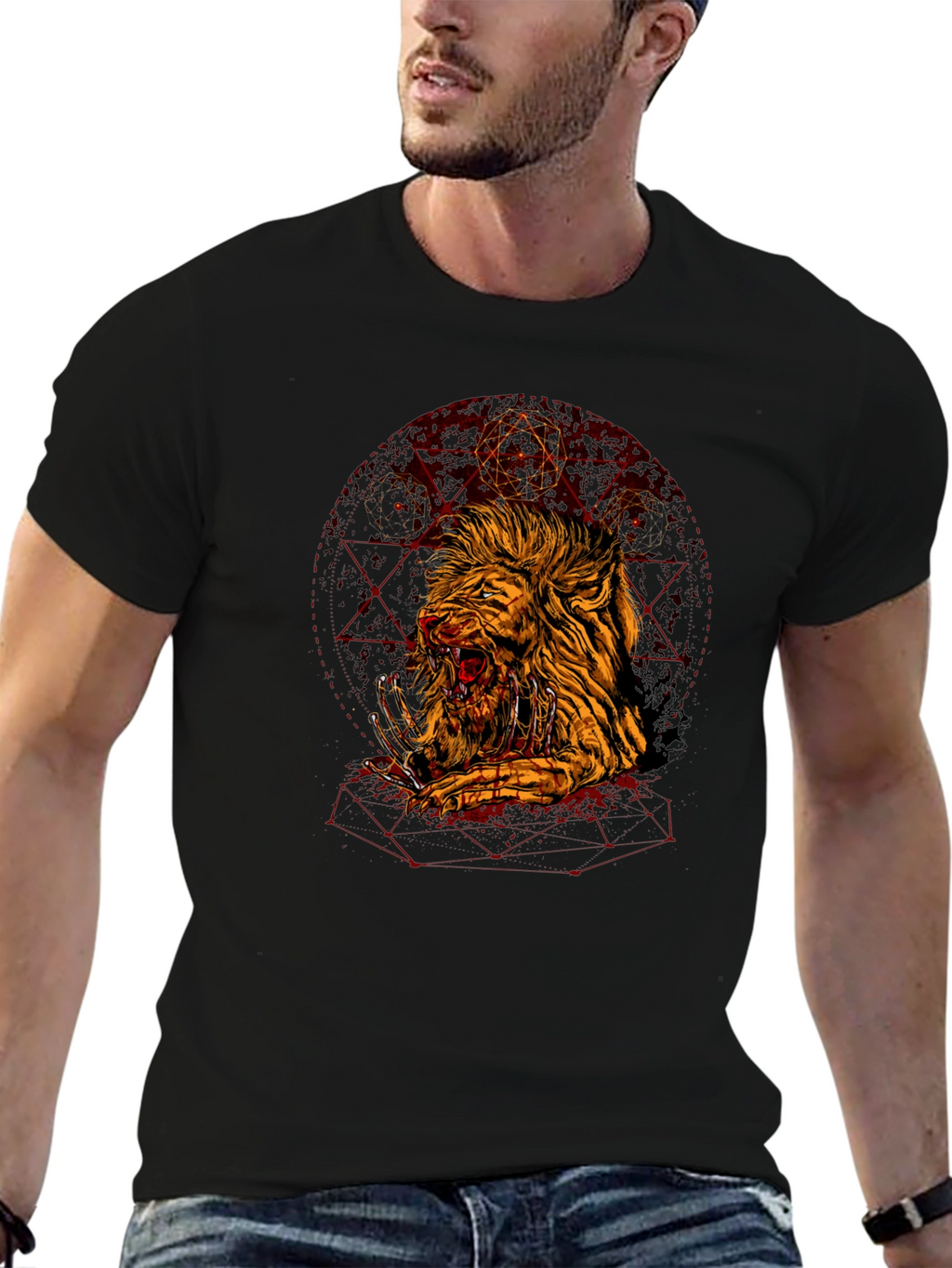 Graphic Lion T-Shirt - Edgy Urban Style