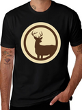 Deer Silhouette Graphic Tee - Stylish Wildlife Design