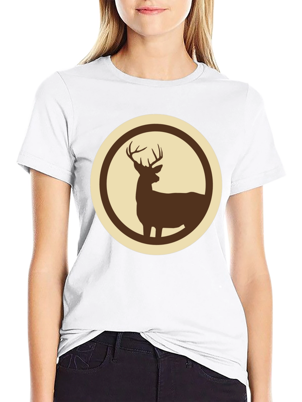 Deer Silhouette Graphic Tee - Stylish Wildlife Design