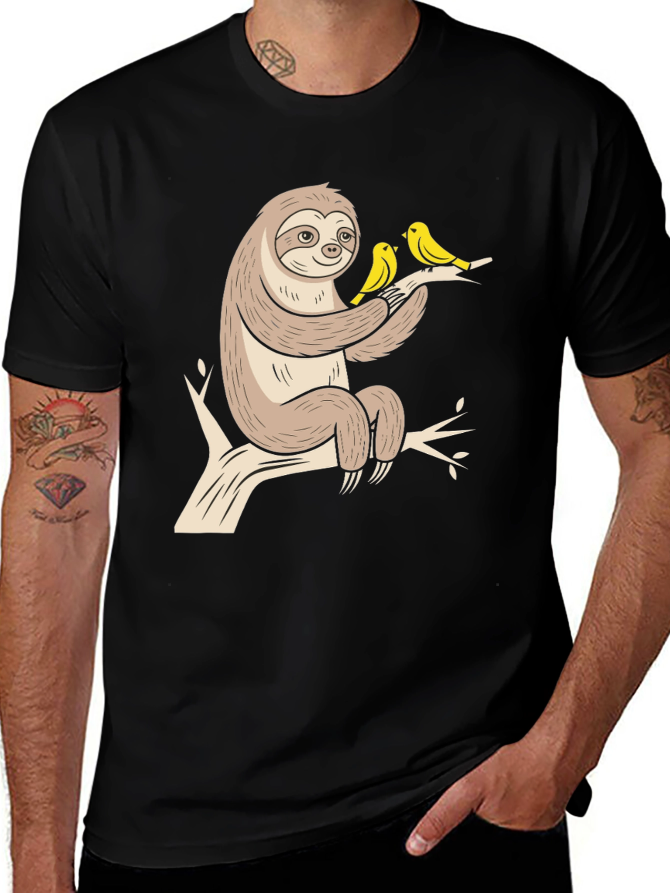 Sloth & Birds Graphic Tee - Relaxed Fit