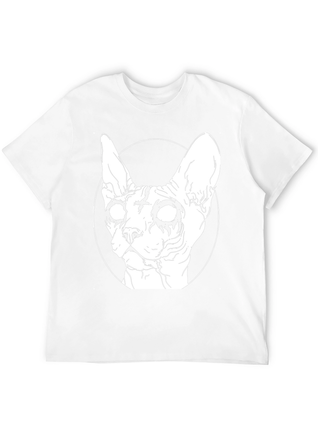Gothic Cat T-Shirt - Sphynx Cross Design