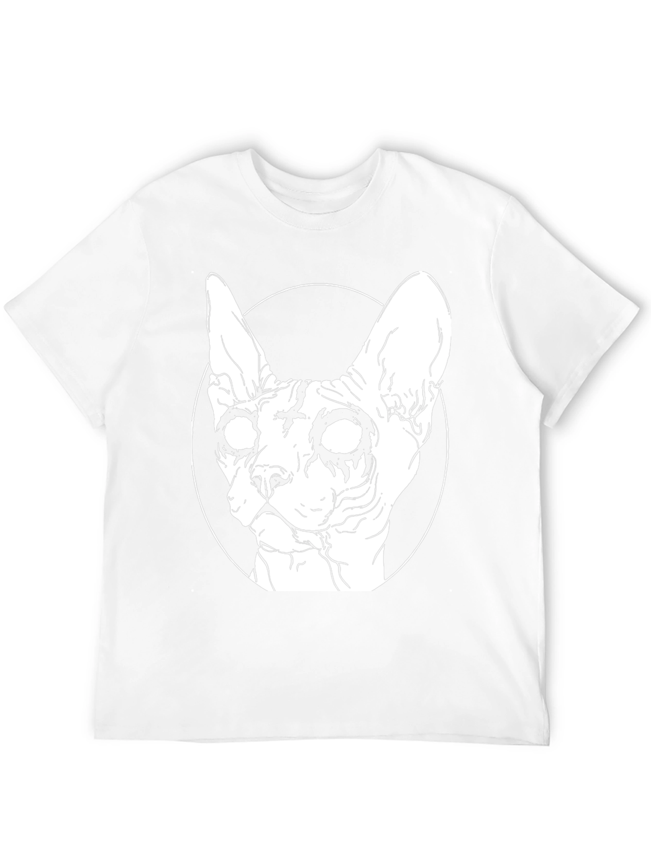 Gothic Cat T-Shirt - Sphynx Cross Design