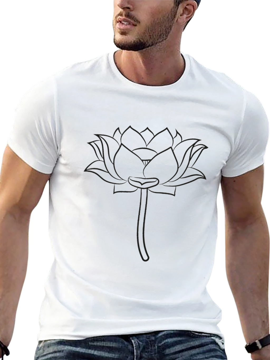 Mens Black Lotus Graphic Tee