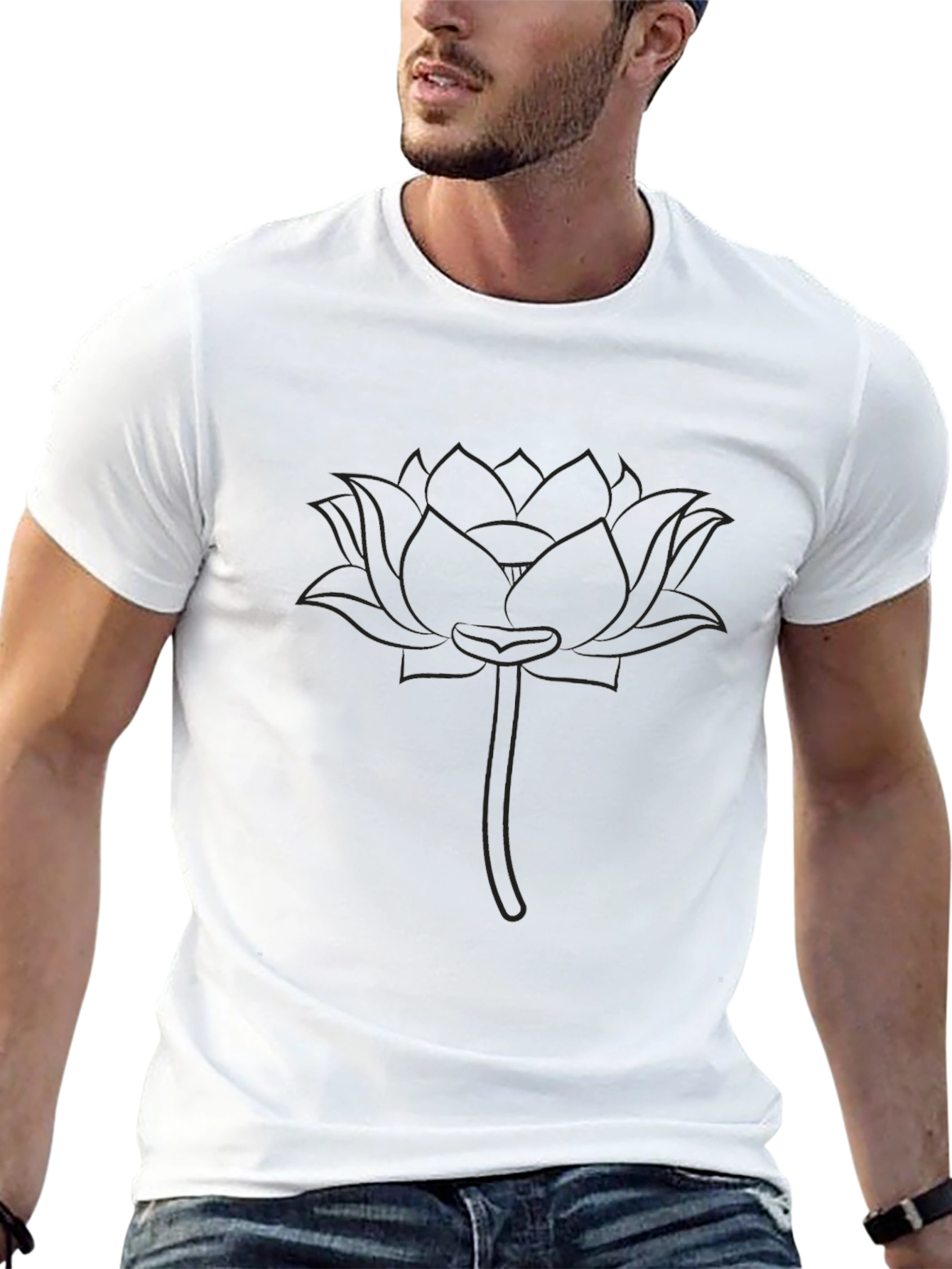 Mens Black Lotus Graphic Tee