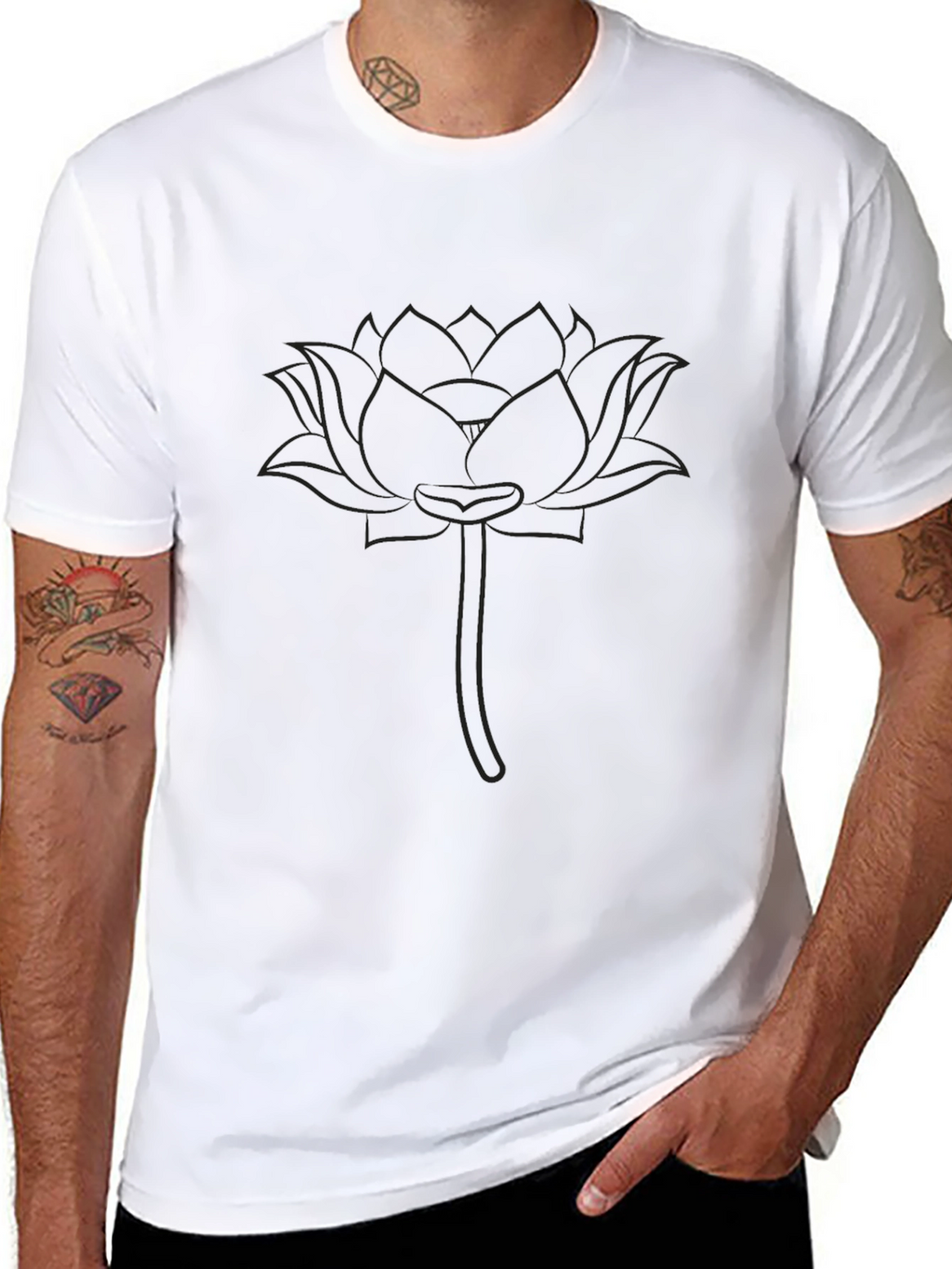 Mens Black Lotus Graphic Tee