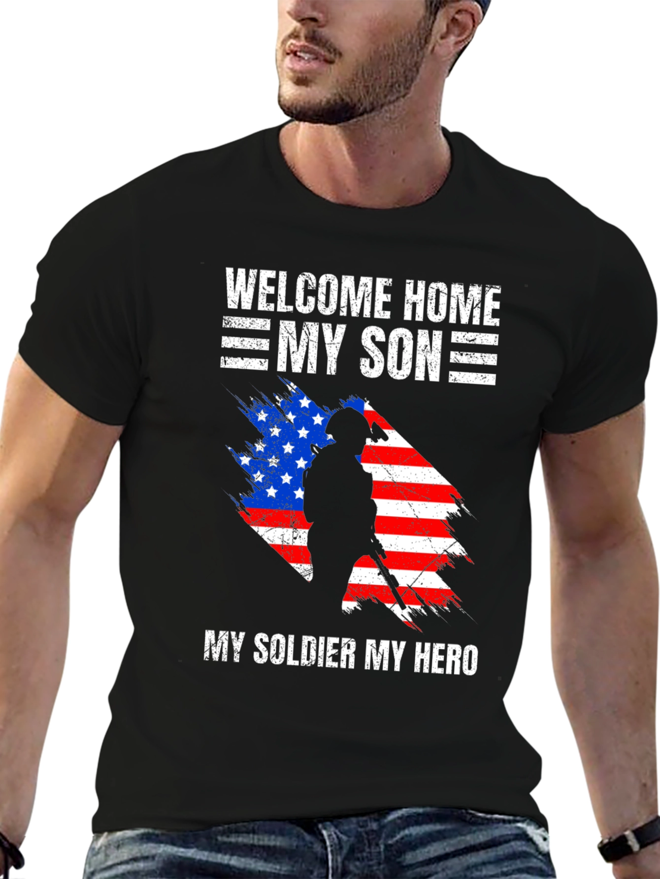 Welcome Home My Son T-Shirt - Patriotic Soldier Design