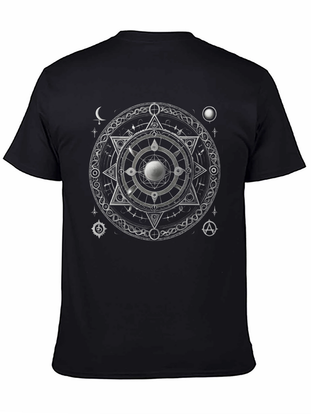 Mystic Symbol Graphic Print Black T-Shirt