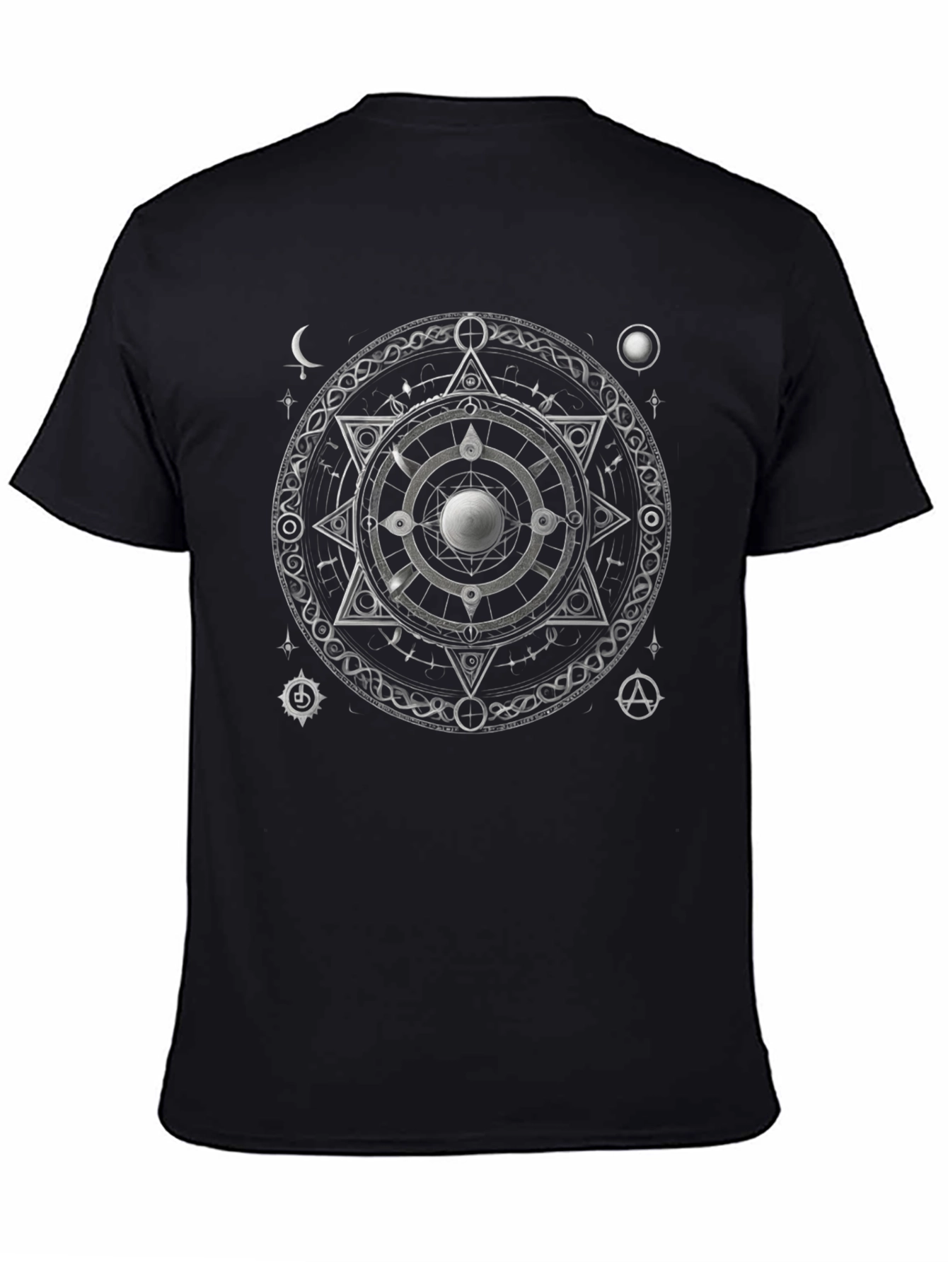 Mystic Symbol Graphic Print Black T-Shirt
