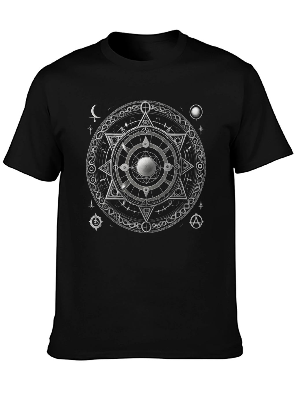 Mystic Symbol Graphic Print Black T-Shirt