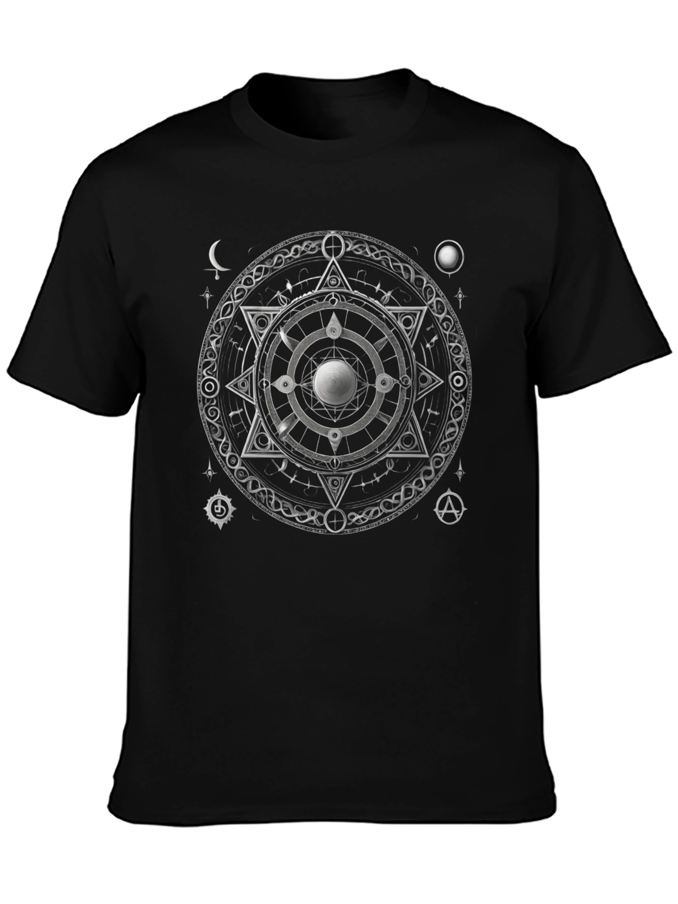 Mystic Symbol Graphic Print Black T-Shirt