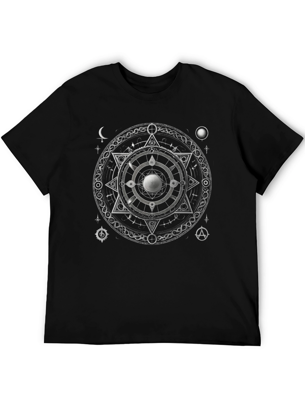Mystic Symbol Graphic Print Black T-Shirt