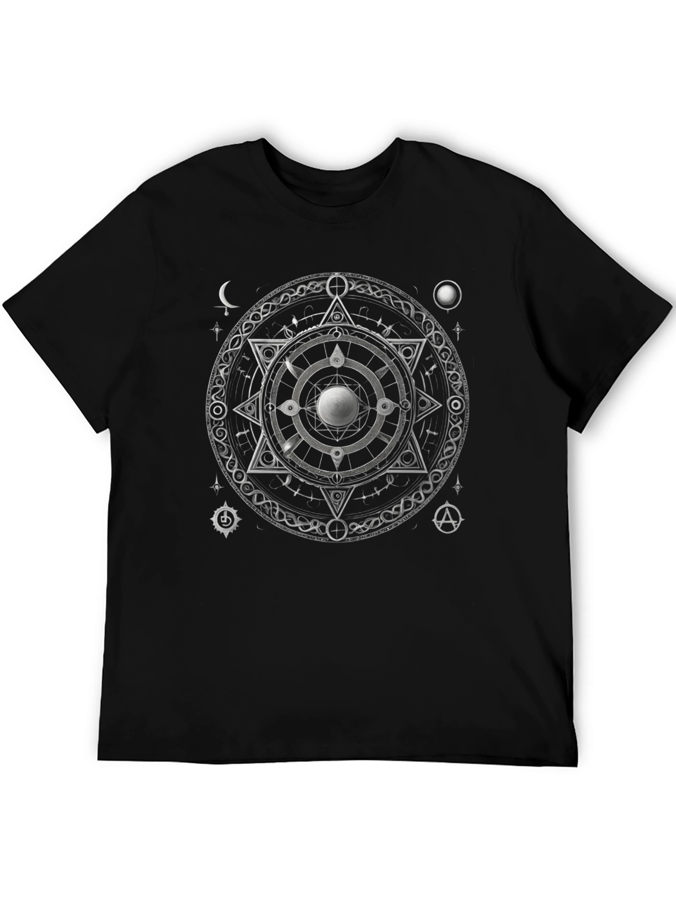Mystic Symbol Graphic Print Black T-Shirt