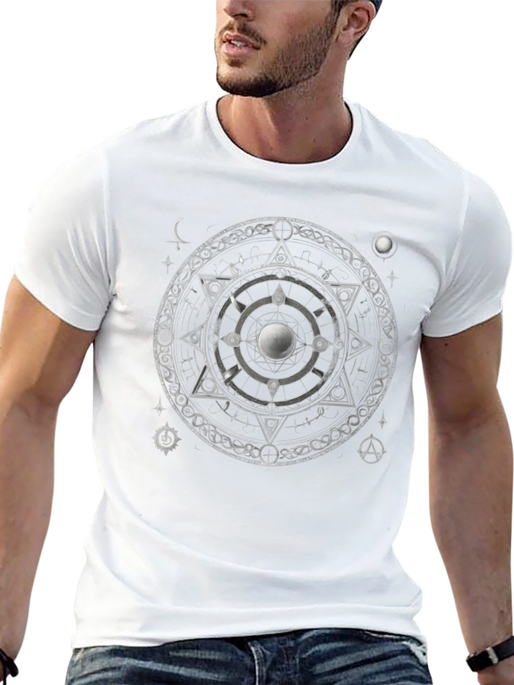 Mystic Symbol Graphic Print Black T-Shirt