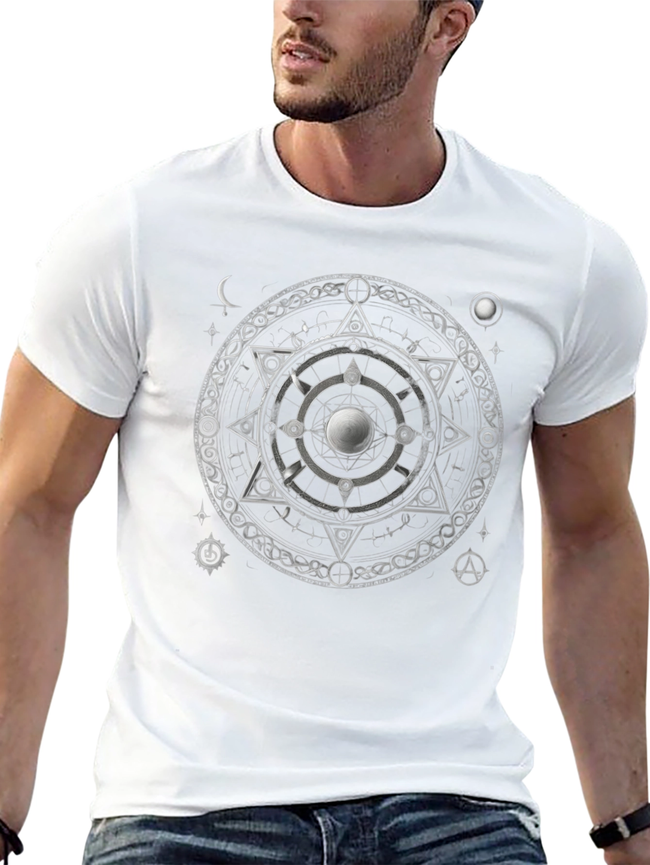 Mystic Symbol Graphic Print Black T-Shirt