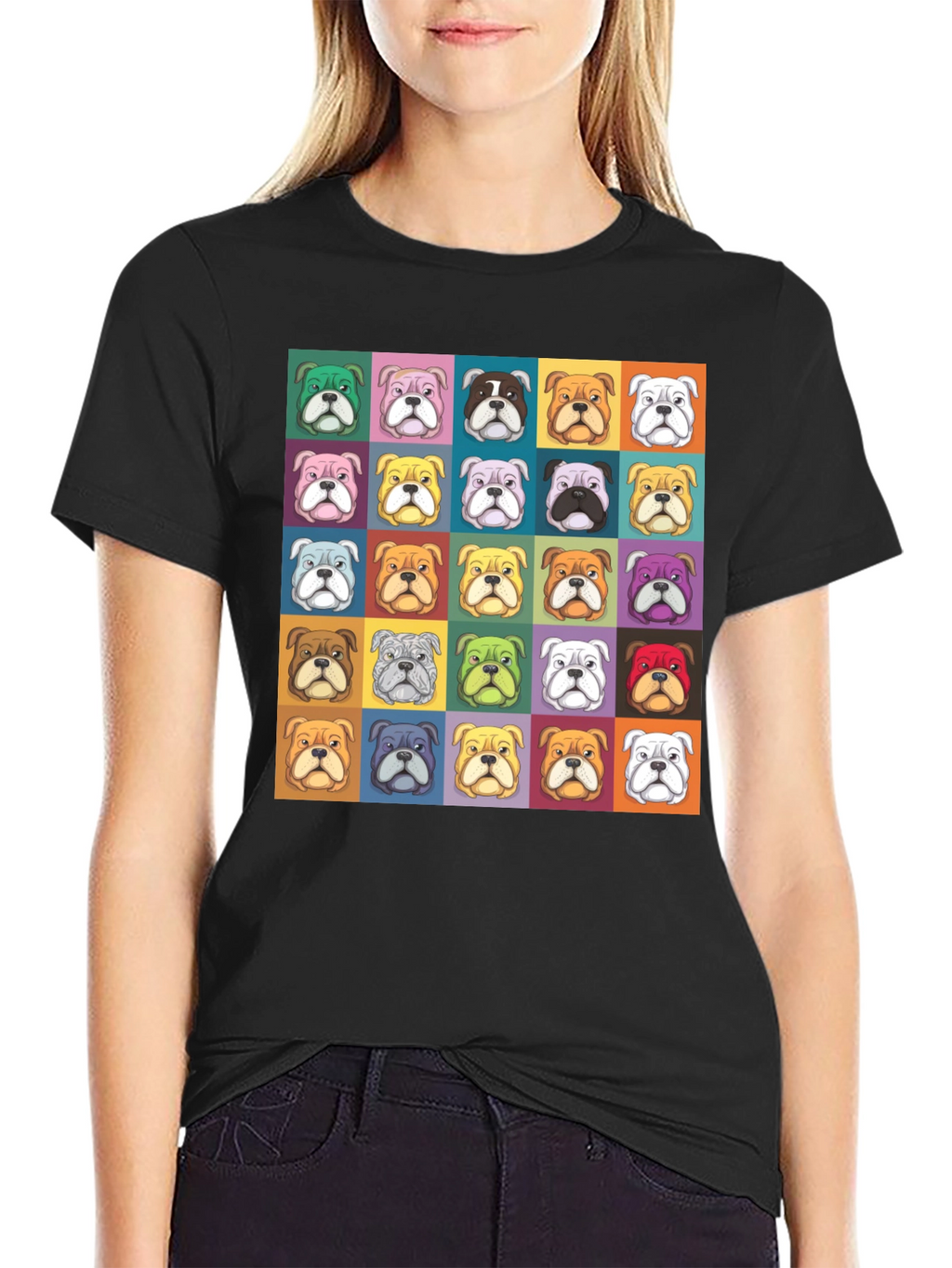 Bulldog Pop Art Graphic Tee