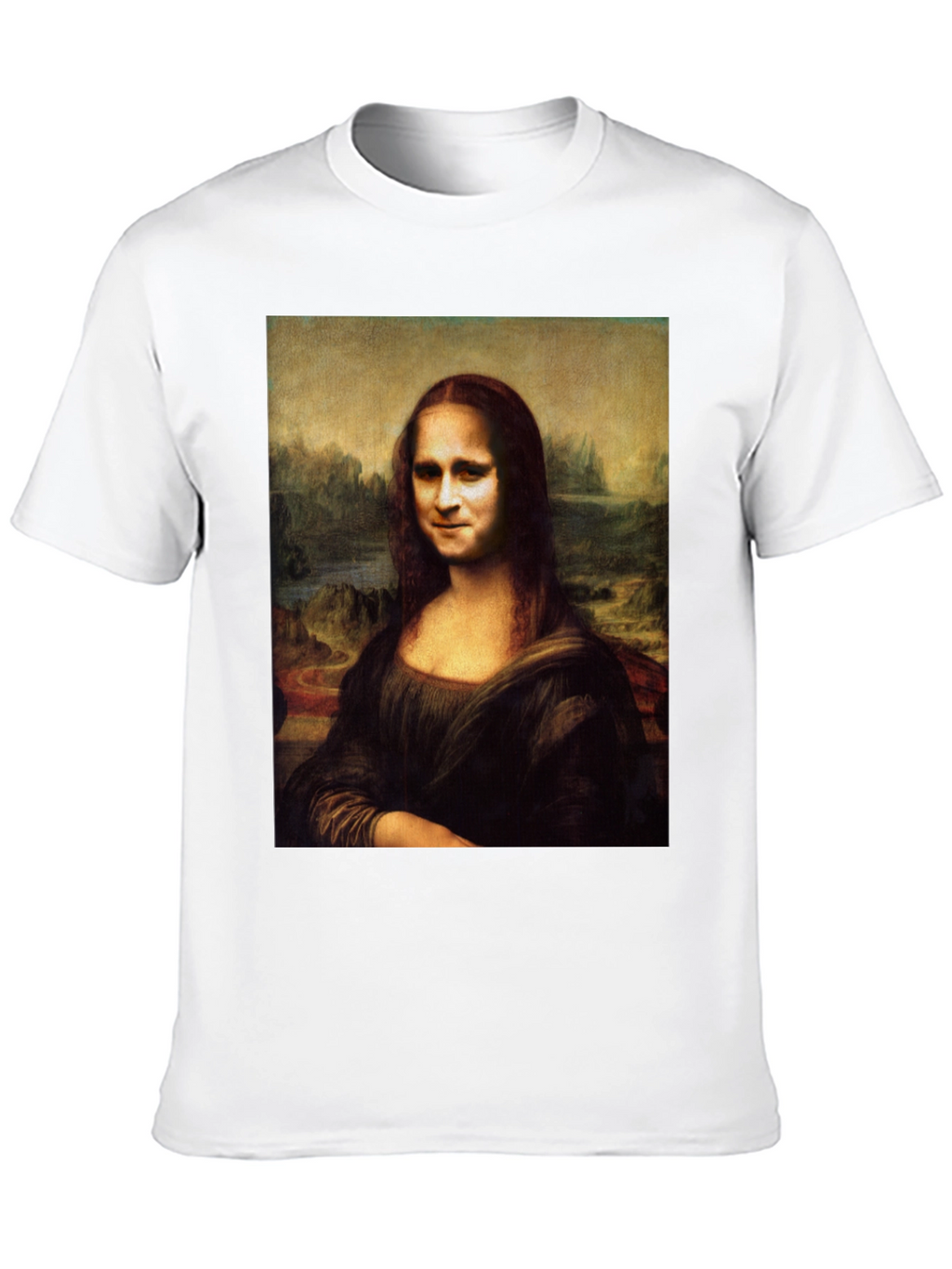 Mona Lisa Funny Face Black T-Shirt
