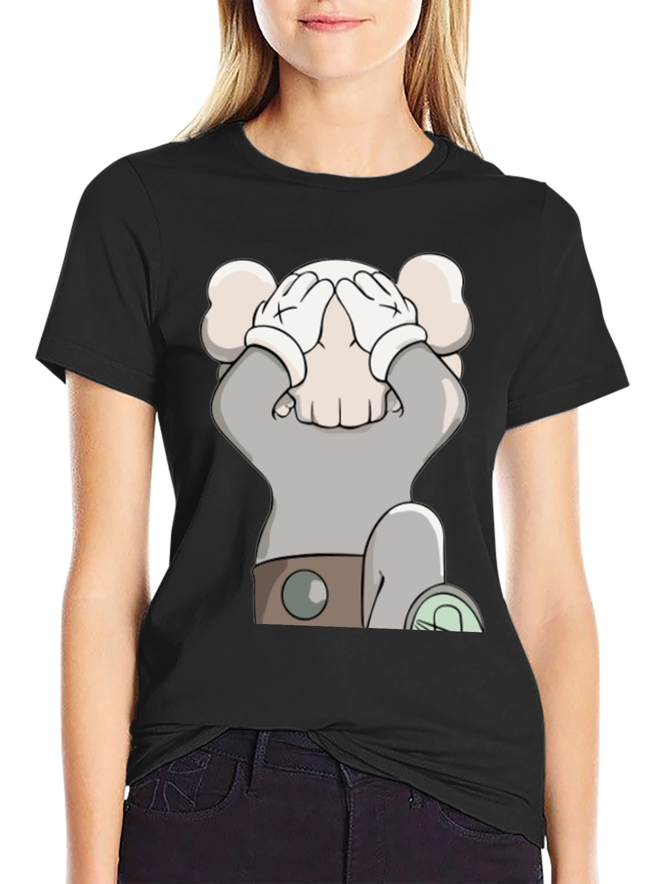 Cartoon Graphic Black T-Shirt