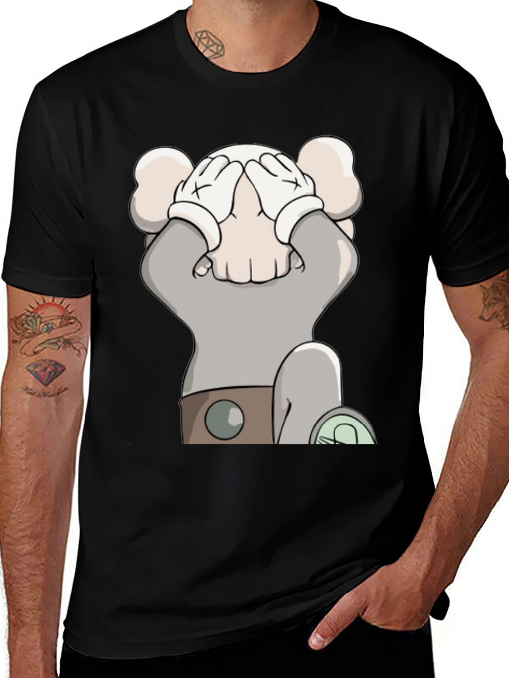 Cartoon Graphic Black T-Shirt