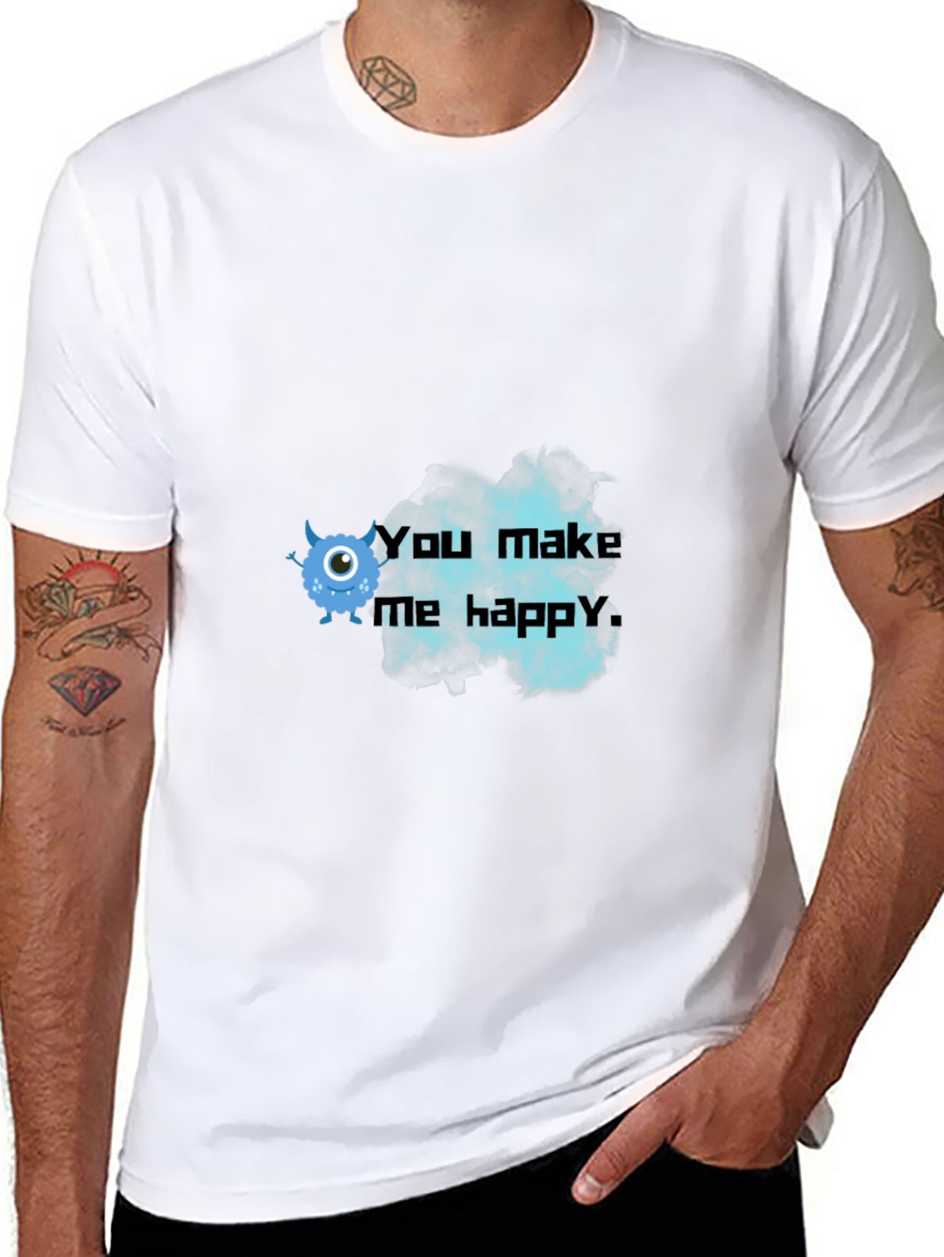 You Make Me Happy Monster Graphic Tee
