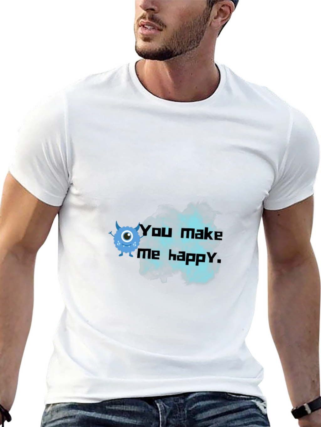You Make Me Happy Monster Graphic Tee