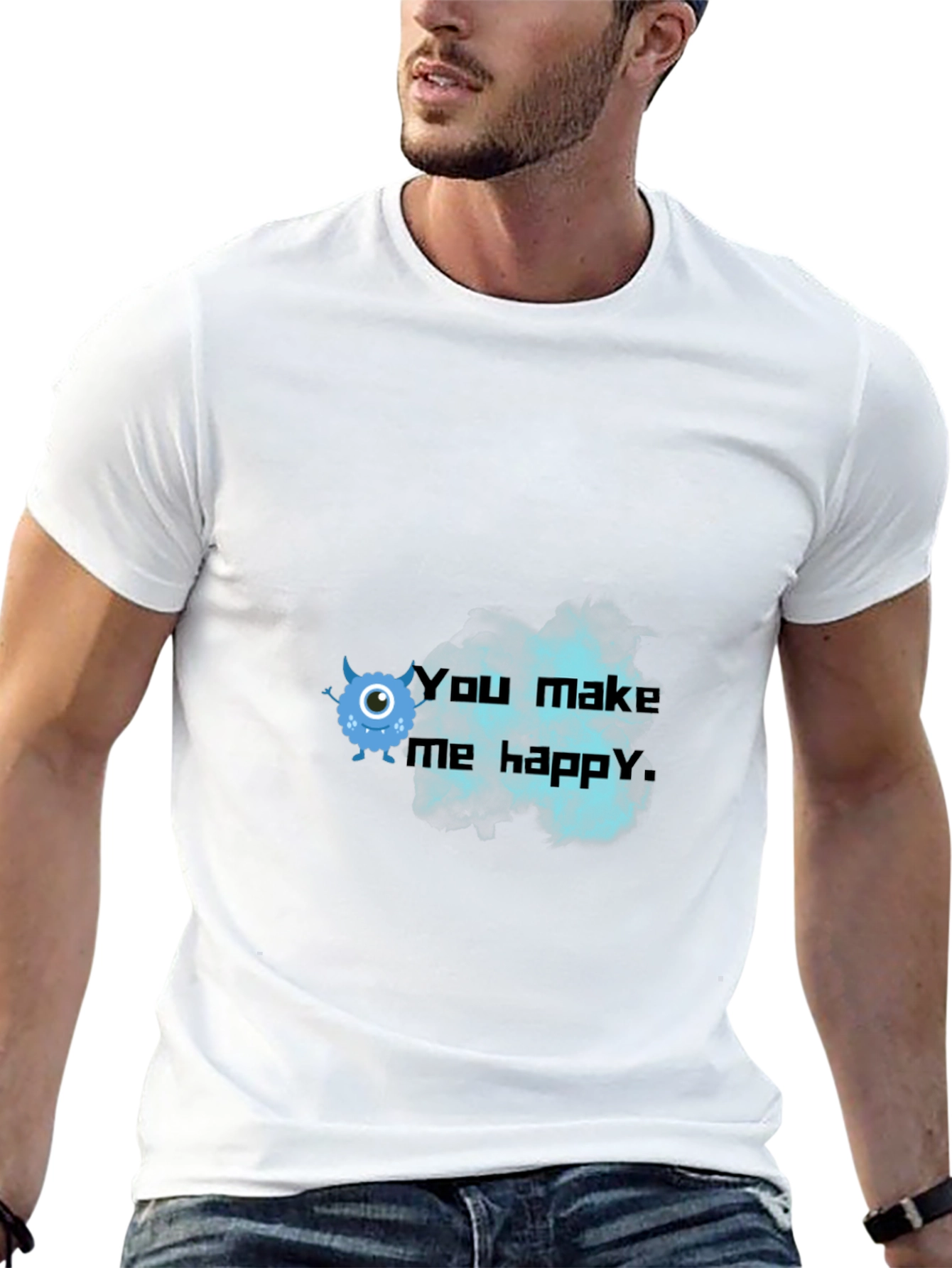 You Make Me Happy Monster Graphic Tee