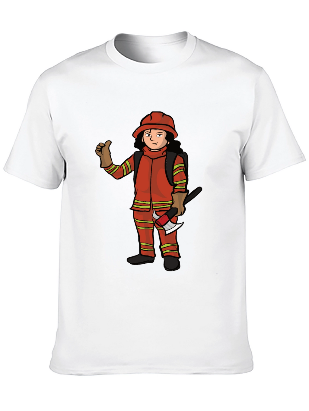 Firefighter Cartoon Graphic T-Shirt