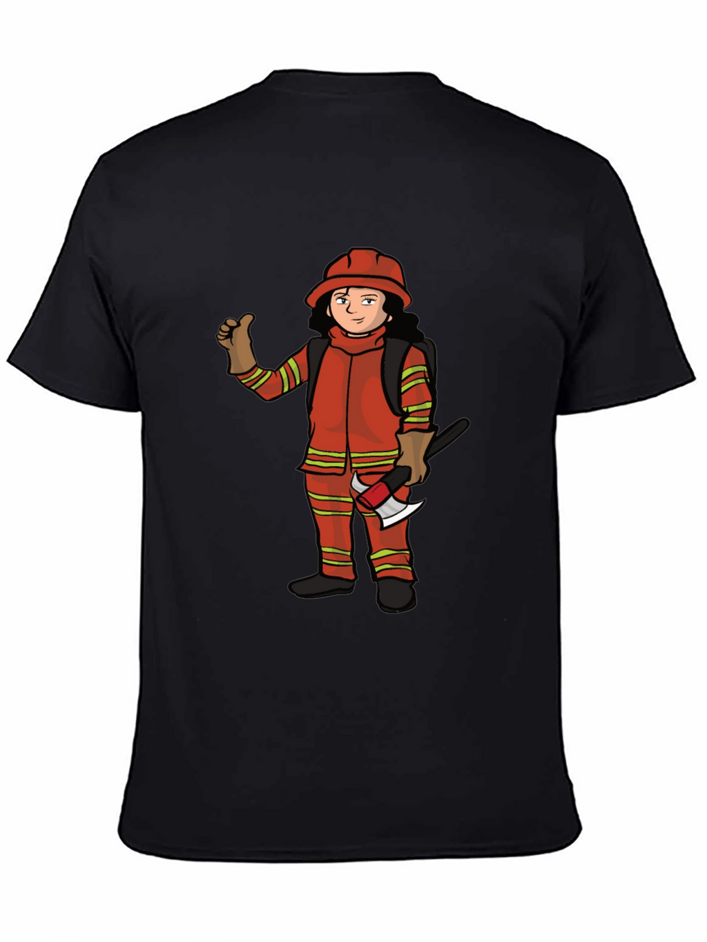 Firefighter Cartoon Graphic T-Shirt